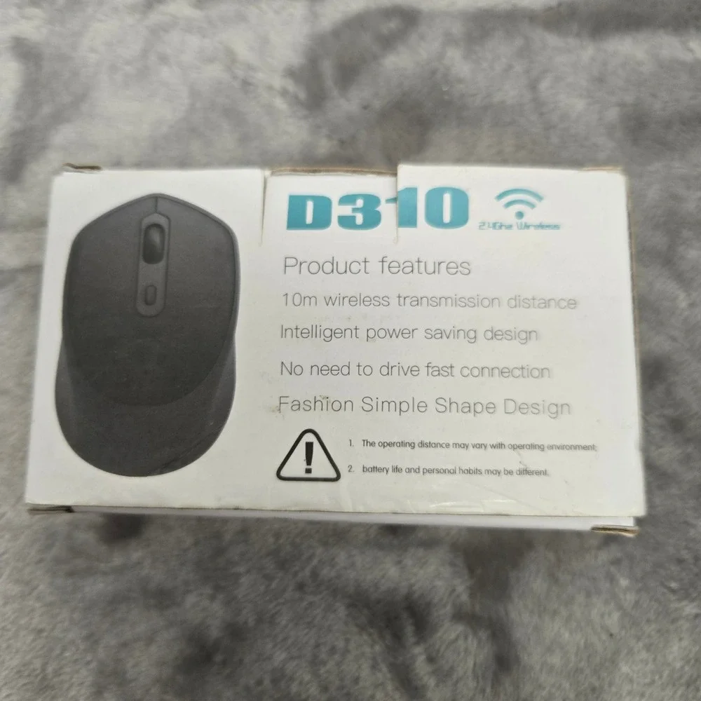 D310 2.4Ghz Wireless Optical Mouse Black Ergonomic Portable Laptop PC USB